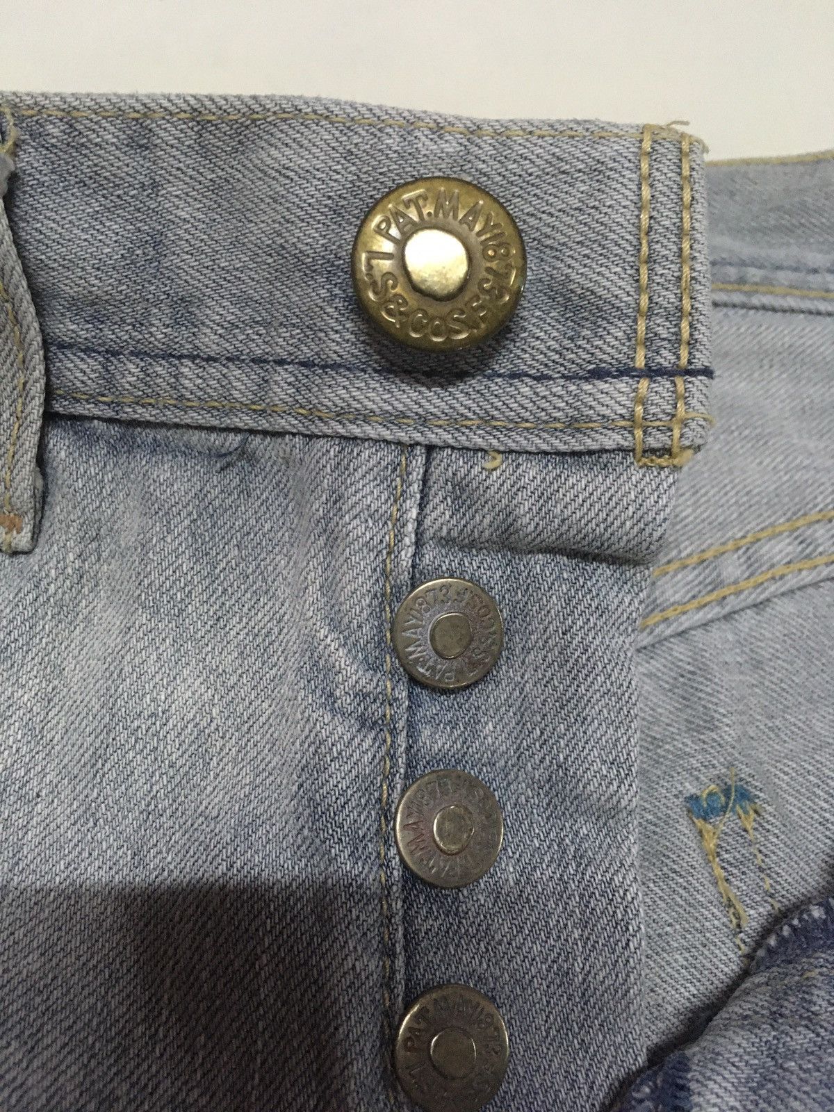Levi's × Vintage vintage 90s Levi’s repro patmay1873 selvage blue wash denim Size US 28 / EU 44 - 11 Thumbnail