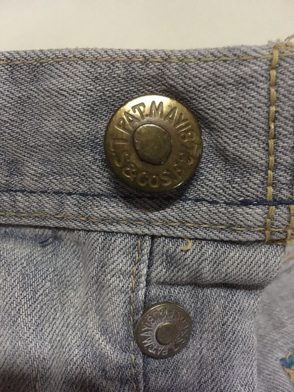Levi's × Vintage vintage 90s Levi’s repro patmay1873 selvage blue wash denim Size US 28 / EU 44 - 9 Thumbnail