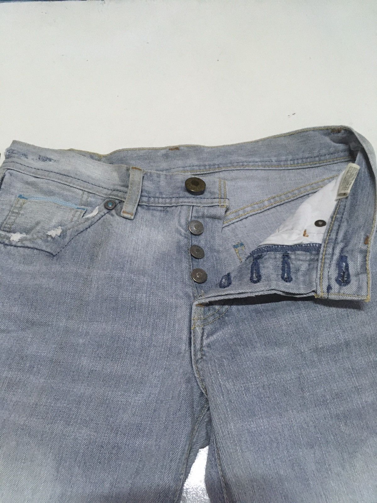 Levi's × Vintage vintage 90s Levi’s repro patmay1873 selvage blue wash denim Size US 28 / EU 44 - 5 Thumbnail