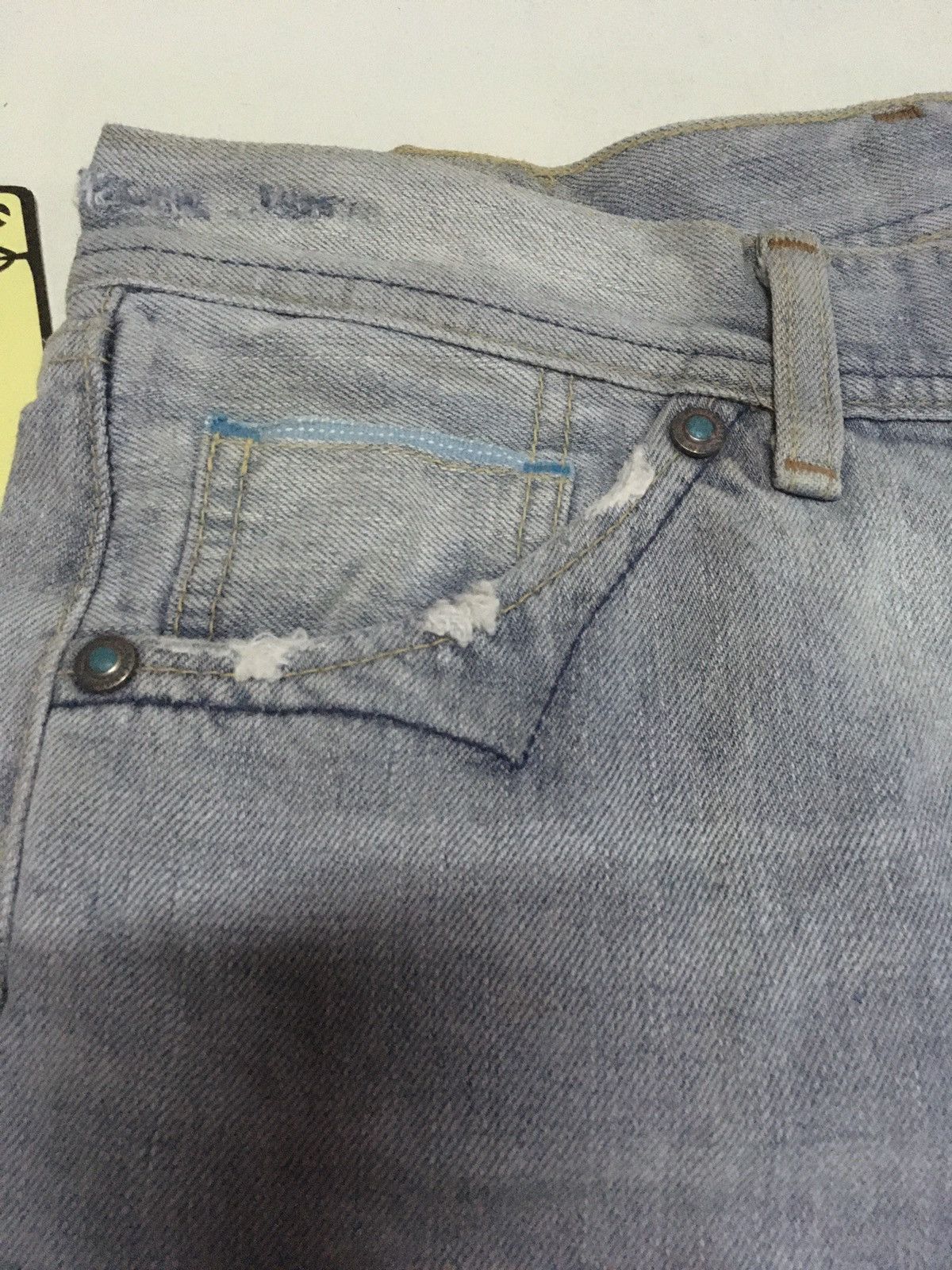 Levi's × Vintage vintage 90s Levi’s repro patmay1873 selvage blue wash denim Size US 28 / EU 44 - 7 Thumbnail
