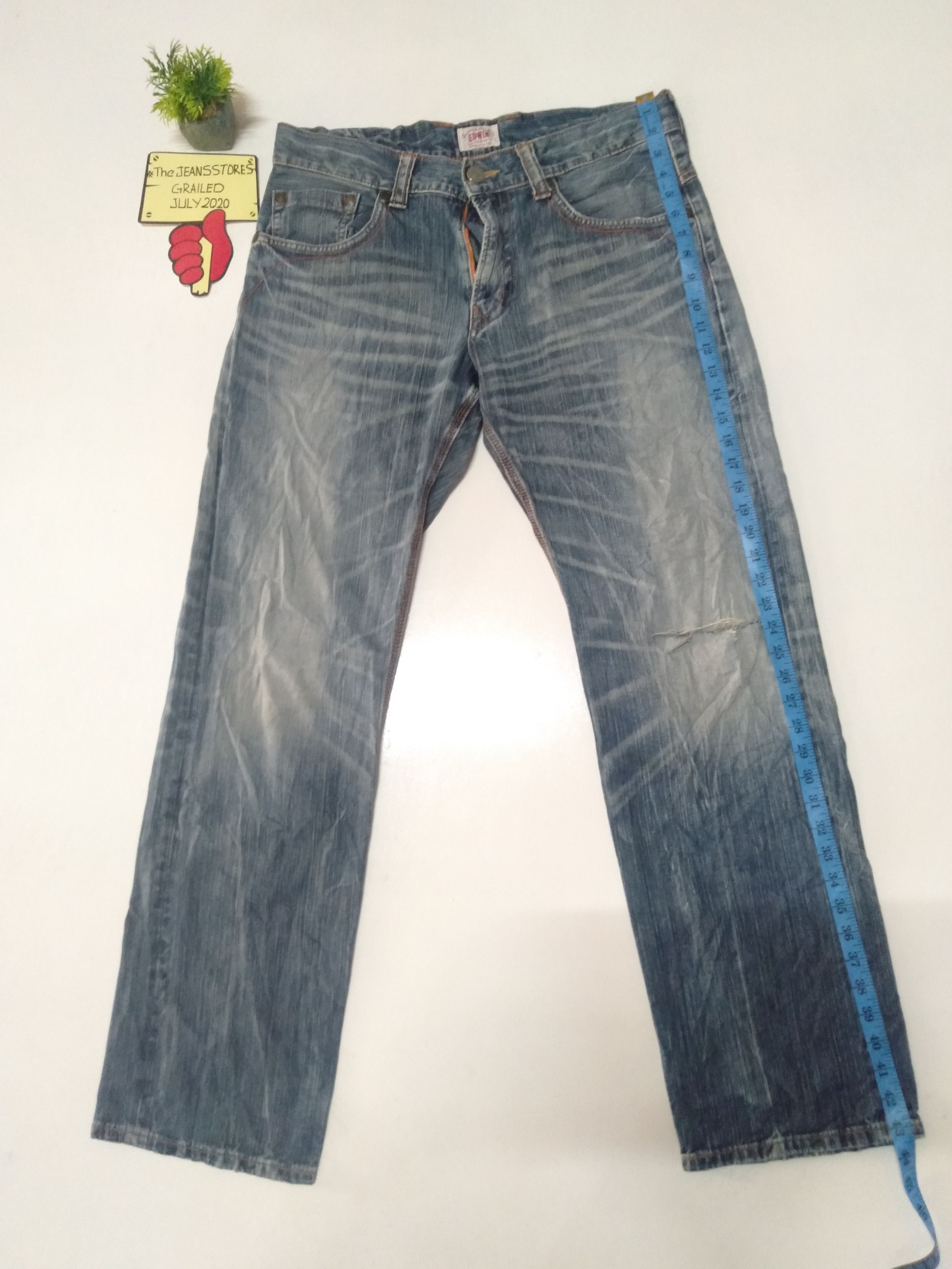 Edwin × Japanese Brand × Vintage vintage Edwin XV blue wash distressed jeans Japan Size US 36 / EU 52 - 2 Thumbnail