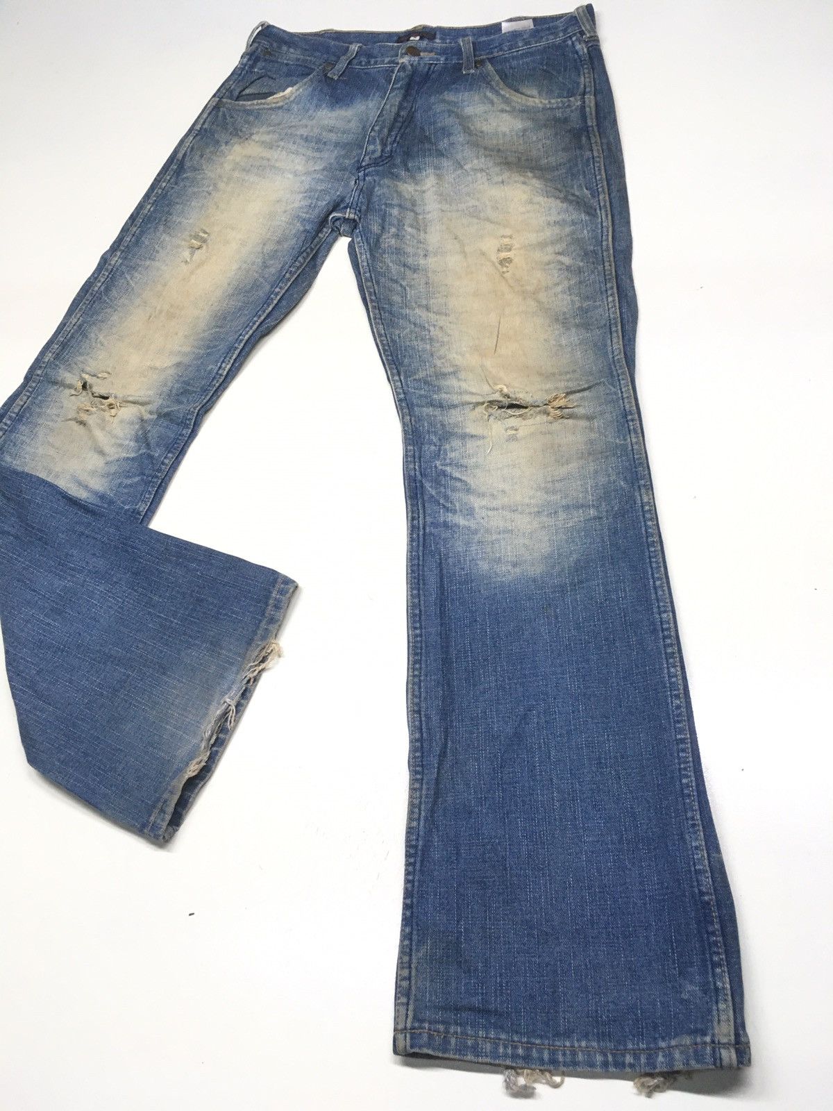 Japanese Brand × Vintage Exhlitionist blue wash distressed denim Japan Size US 32 / EU 48 - 7 Thumbnail