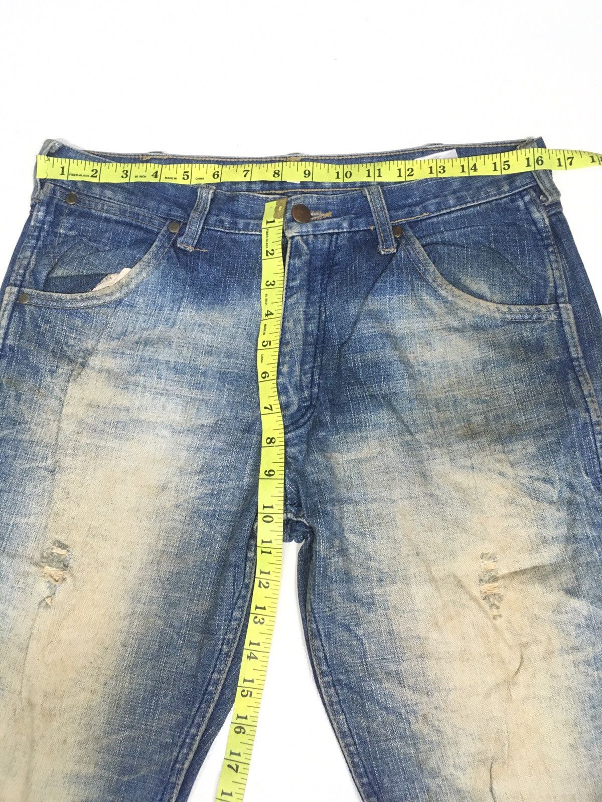 Japanese Brand × Vintage Exhlitionist blue wash distressed denim Japan Size US 32 / EU 48 - 3 Thumbnail