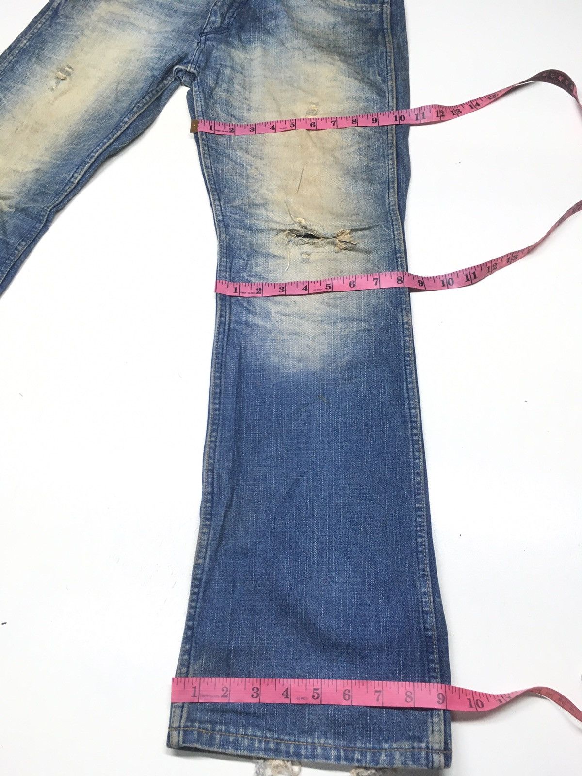 Japanese Brand × Vintage Exhlitionist blue wash distressed denim Japan Size US 32 / EU 48 - 4 Thumbnail