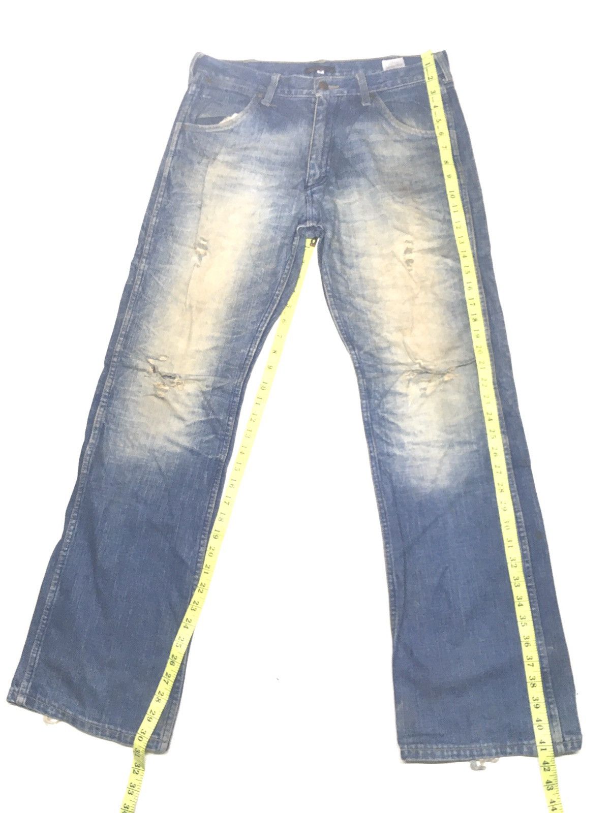 Japanese Brand × Vintage Exhlitionist blue wash distressed denim Japan Size US 32 / EU 48 - 2 Thumbnail