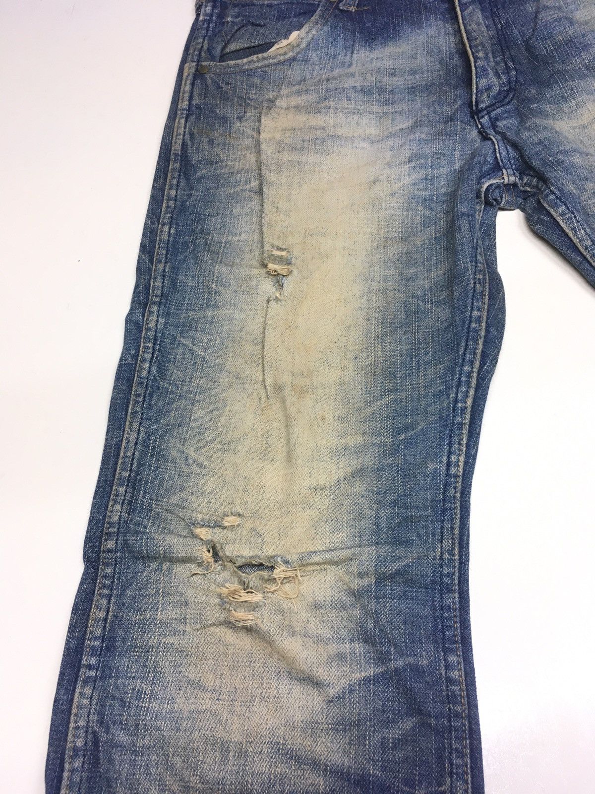 Japanese Brand × Vintage Exhlitionist blue wash distressed denim Japan Size US 32 / EU 48 - 9 Thumbnail