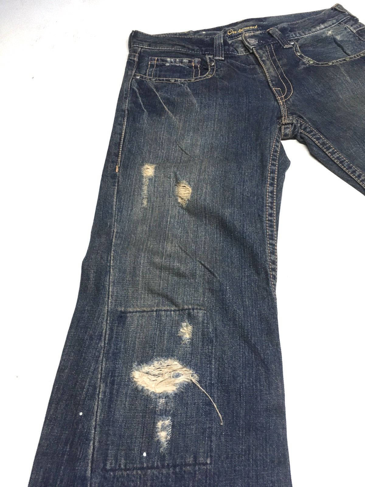 Japanese Brand FLARE🔥On board distressed boot cut denim made in Japan 🇯🇵 Size US 32 / EU 48 - 10 Thumbnail
