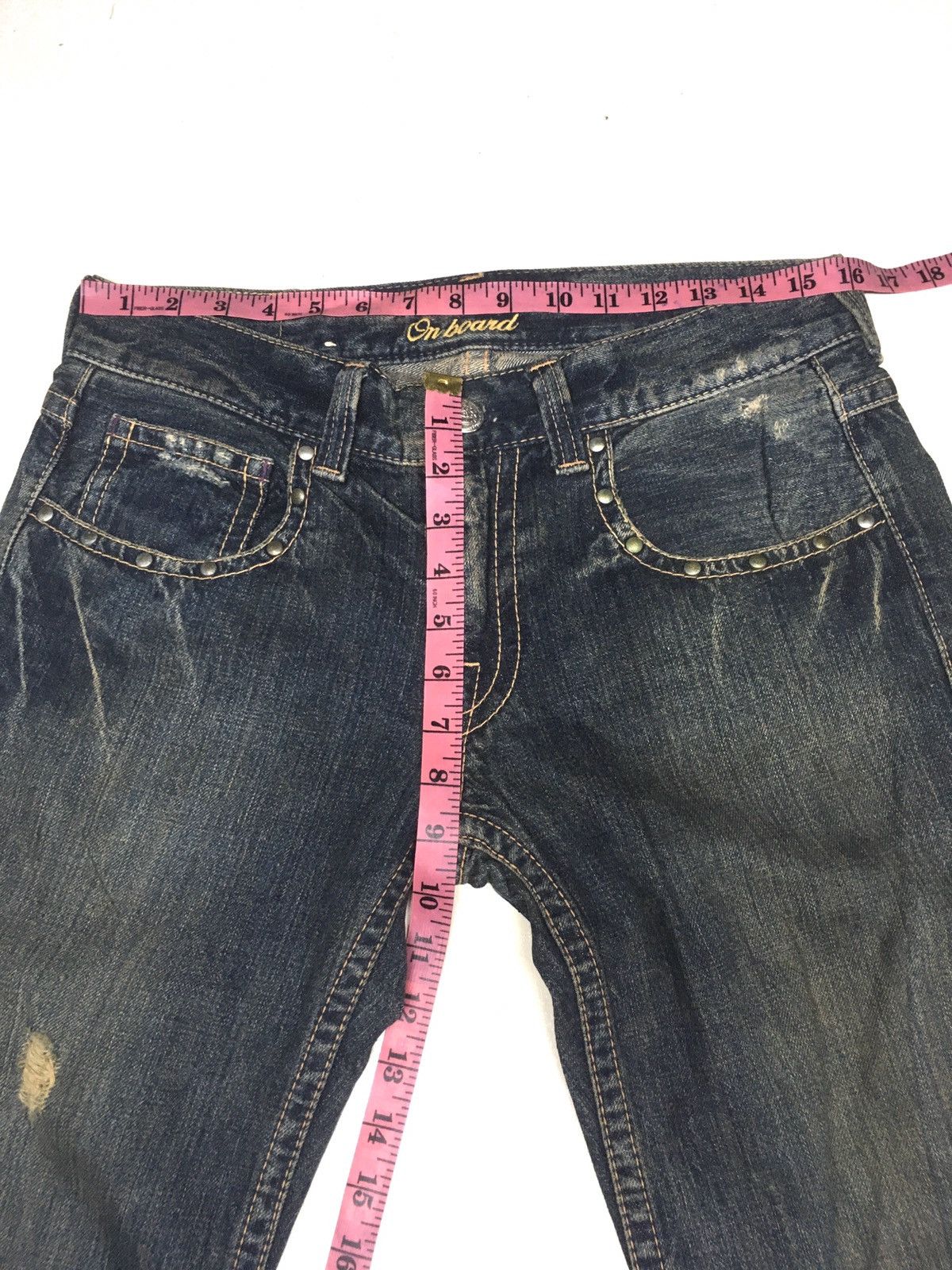 Japanese Brand FLARE🔥On board distressed boot cut denim made in Japan 🇯🇵 Size US 32 / EU 48 - 4 Thumbnail