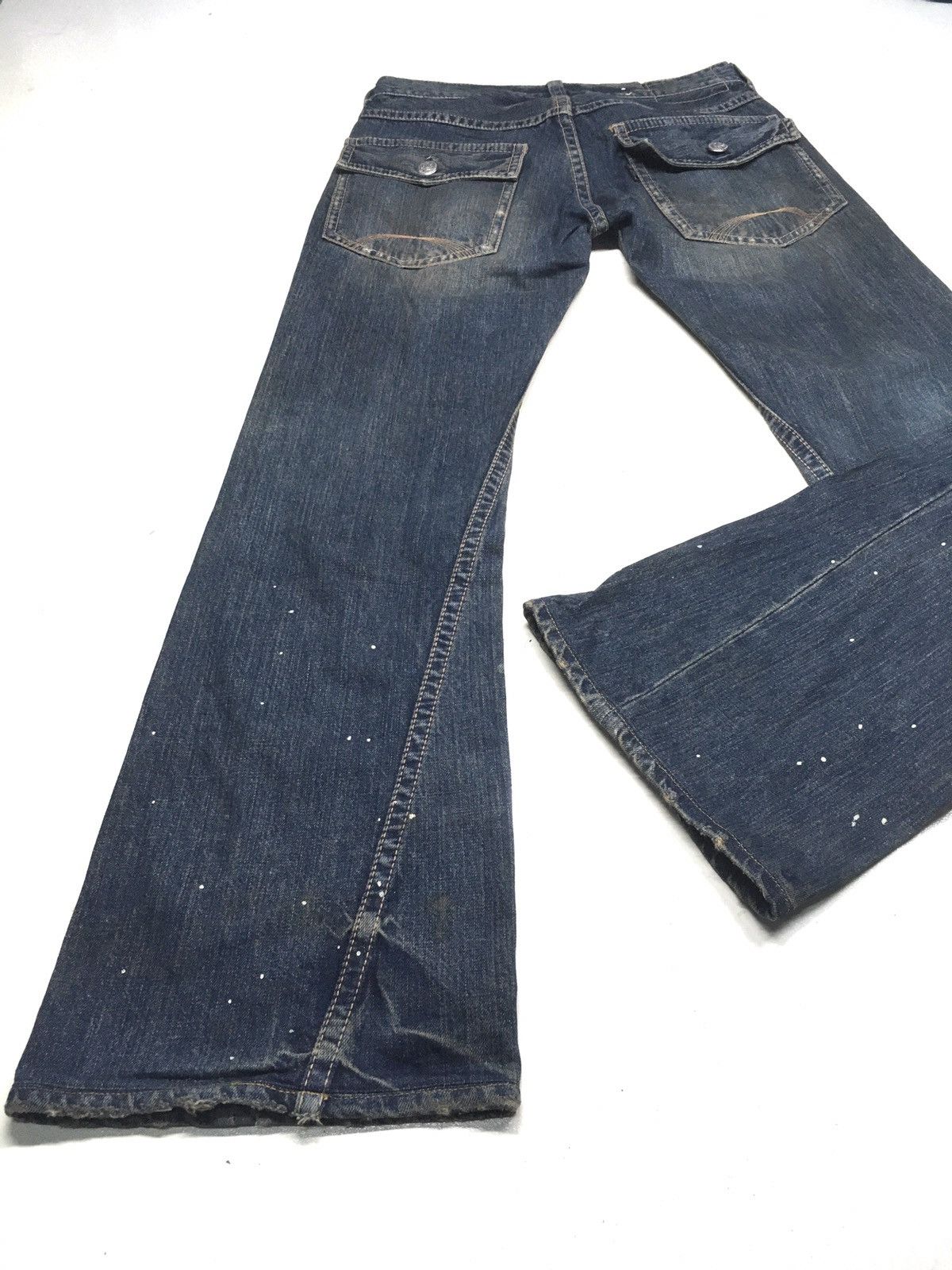Japanese Brand FLARE🔥On board distressed boot cut denim made in Japan 🇯🇵 Size US 32 / EU 48 - 5 Thumbnail