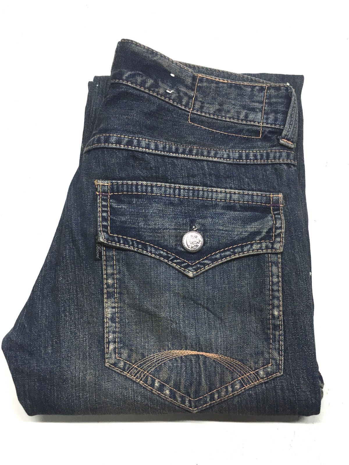 Japanese Brand FLARE🔥On board distressed boot cut denim made in Japan 🇯🇵 Size US 32 / EU 48 - 1 Thumbnail