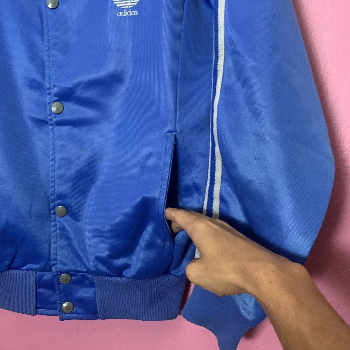 Adidas × Vintage Vintage Adidas Varsity Polyester Jacket Size US L / EU 52-54 / 3 - 5 Thumbnail