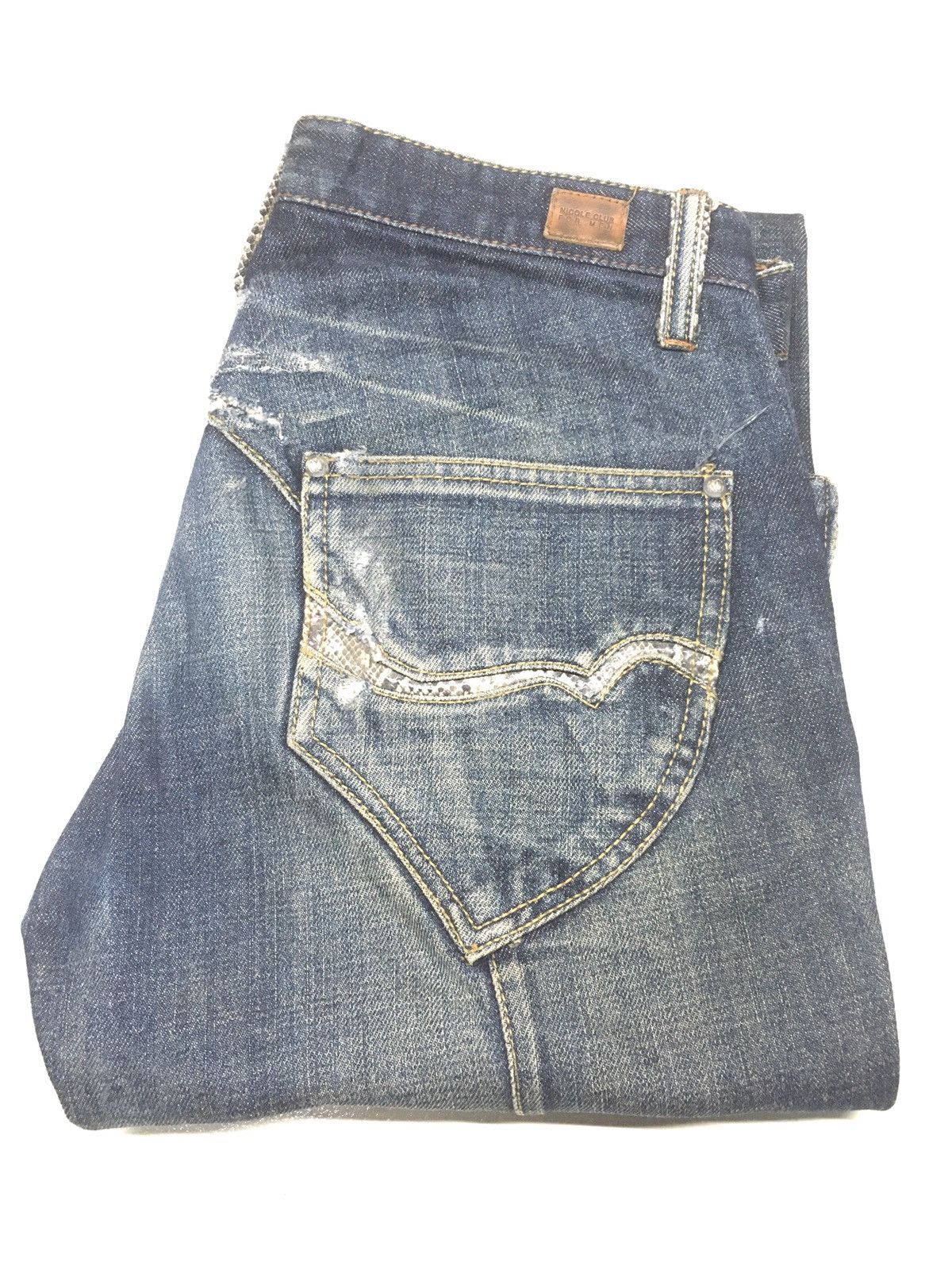 Japanese Brand × Vintage Vintage Nicole club snake trim pocket distressed denim Size US 31 - 1 Thumbnail