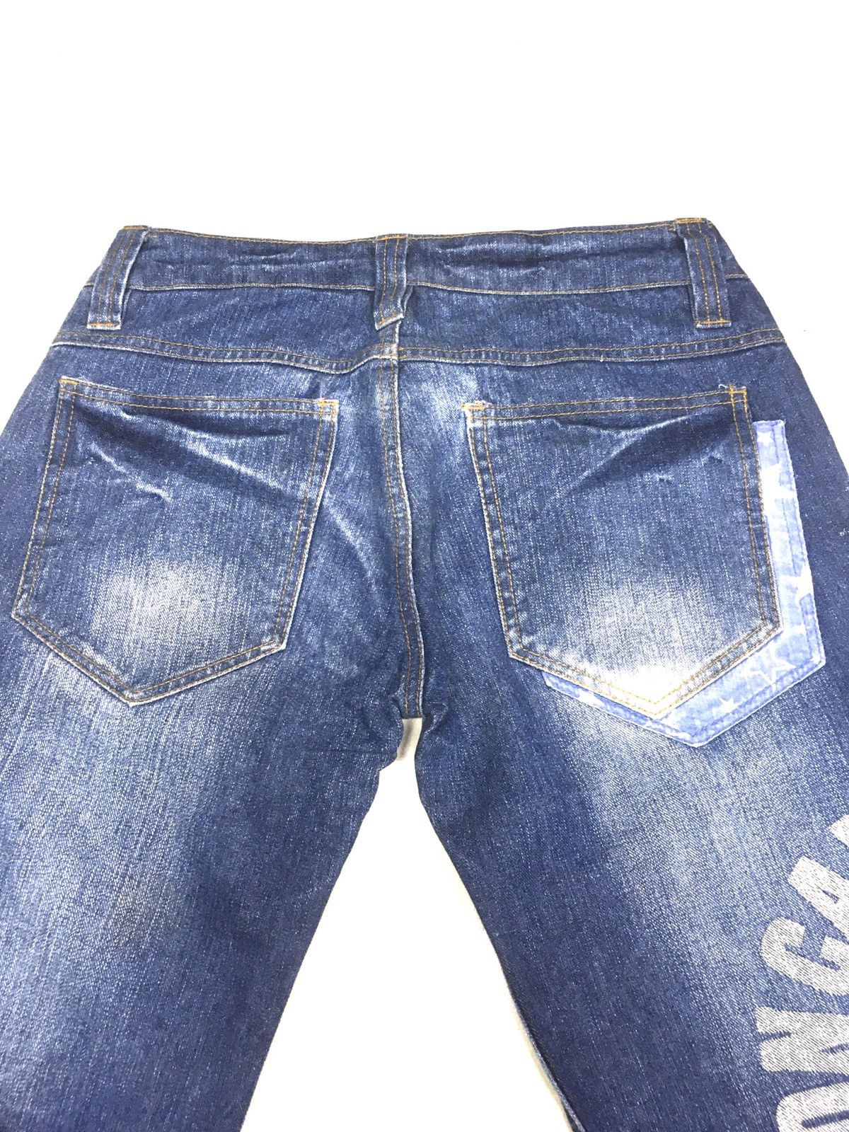 Japanese Brand Chu xxx’s mind spell out big cross bone denim Size US 28 / EU 44 - 7 Thumbnail