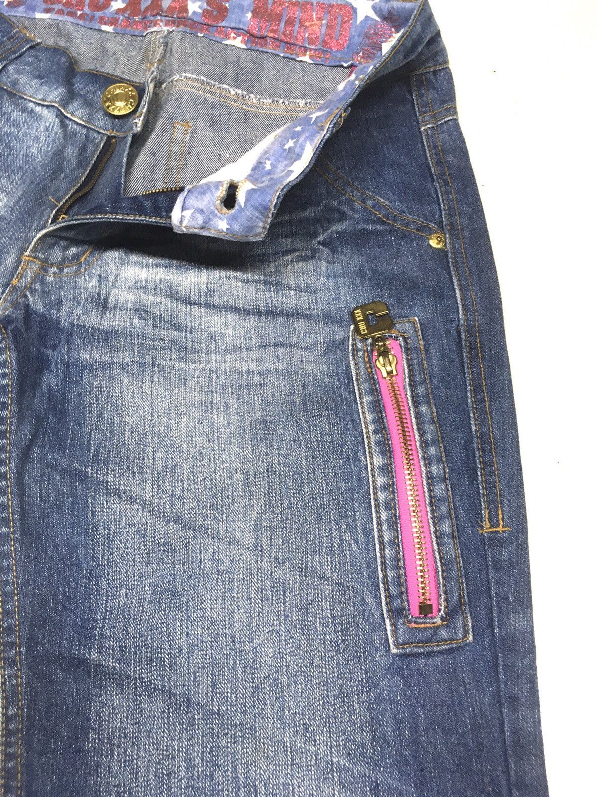 Japanese Brand Chu xxx’s mind spell out big cross bone denim Size US 28 / EU 44 - 8 Thumbnail
