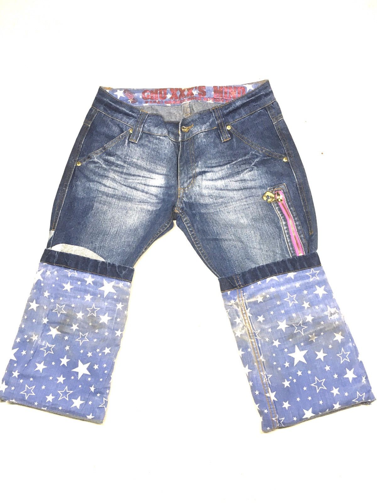 Japanese Brand Chu xxx’s mind spell out big cross bone denim Size US 28 / EU 44 - 11 Thumbnail