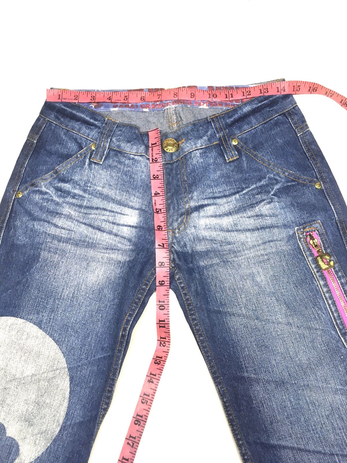 Japanese Brand Chu xxx’s mind spell out big cross bone denim Size US 28 / EU 44 - 4 Thumbnail