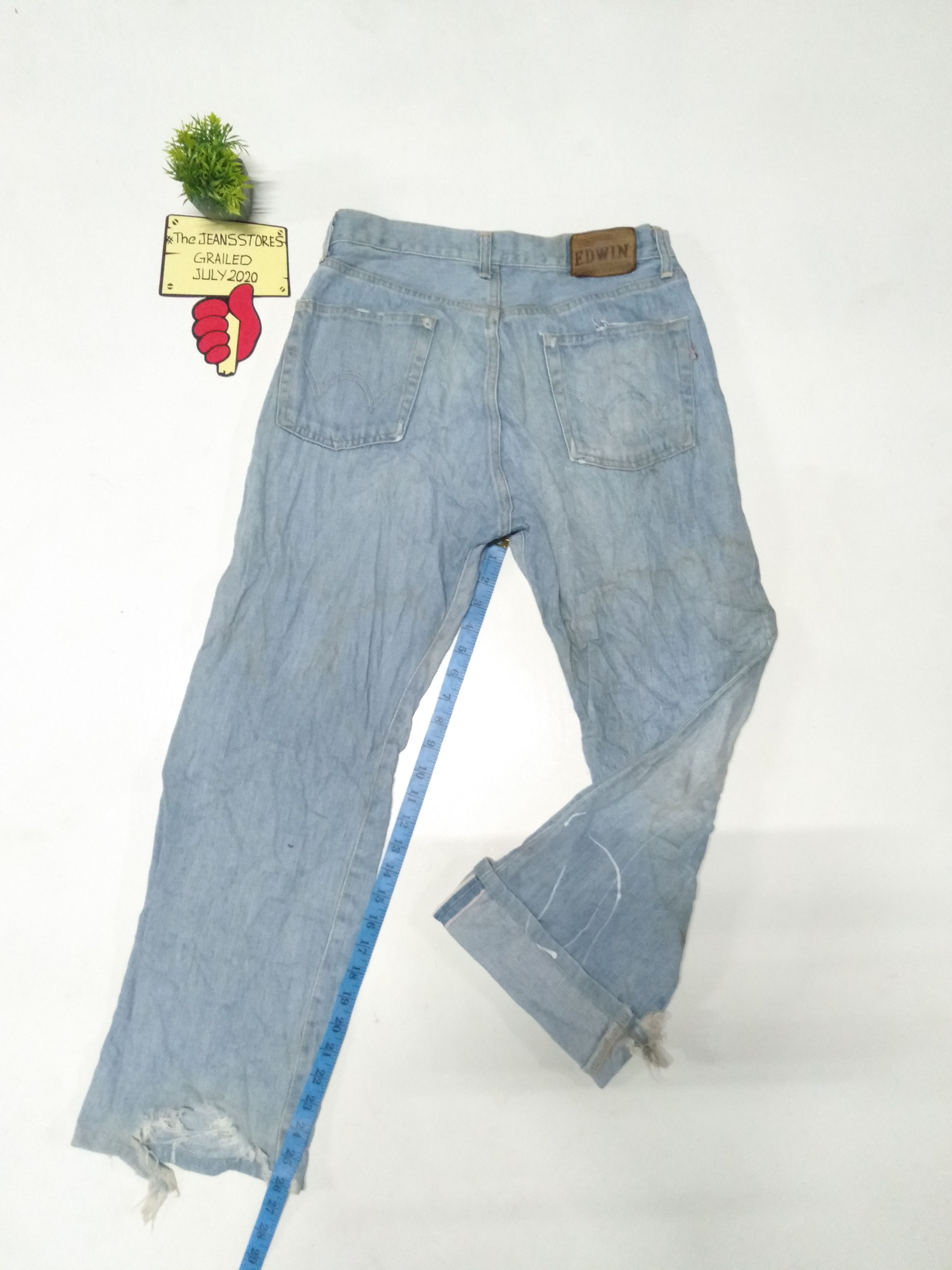 vintage Edwin 505sx distressed blue wash selvedge denim
