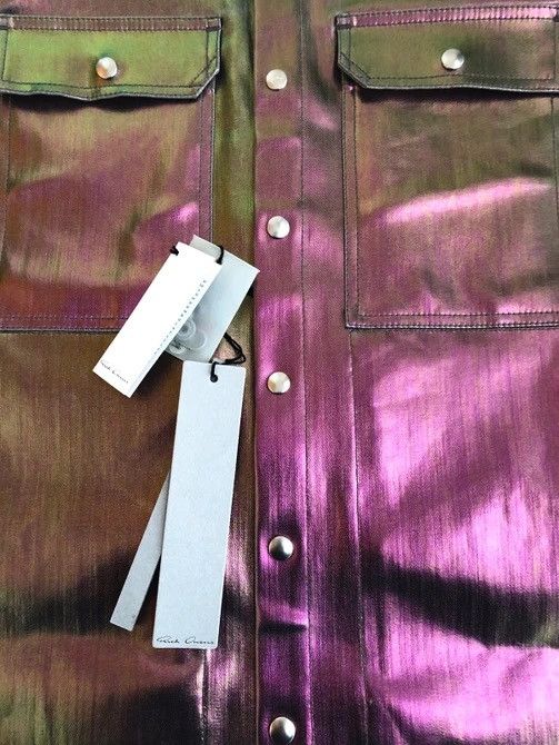 Rick Owens × Rick Owens Drkshdw NEW 🔥 IRIDESCENT METAL COATED DENIM JACKET TECUATL CARTI 50 Size US M / EU 48-50 / 2 - 4 Thumbnail