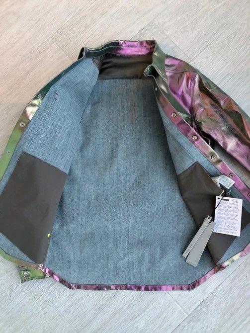 Rick Owens × Rick Owens Drkshdw NEW 🔥 IRIDESCENT METAL COATED DENIM JACKET TECUATL CARTI 50 Size US M / EU 48-50 / 2 - 9 Thumbnail