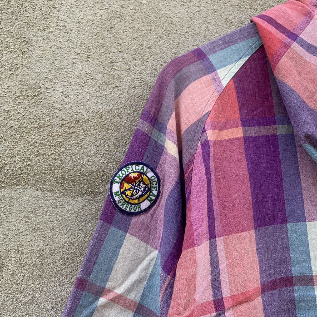 Japanese Brand × McGregor × Vintage VINTAGE MCGREGOR HOODIE TROPICAL OCEAN PLAID CHECK JACKET Size US L / EU 52-54 / 3 - 10 Thumbnail