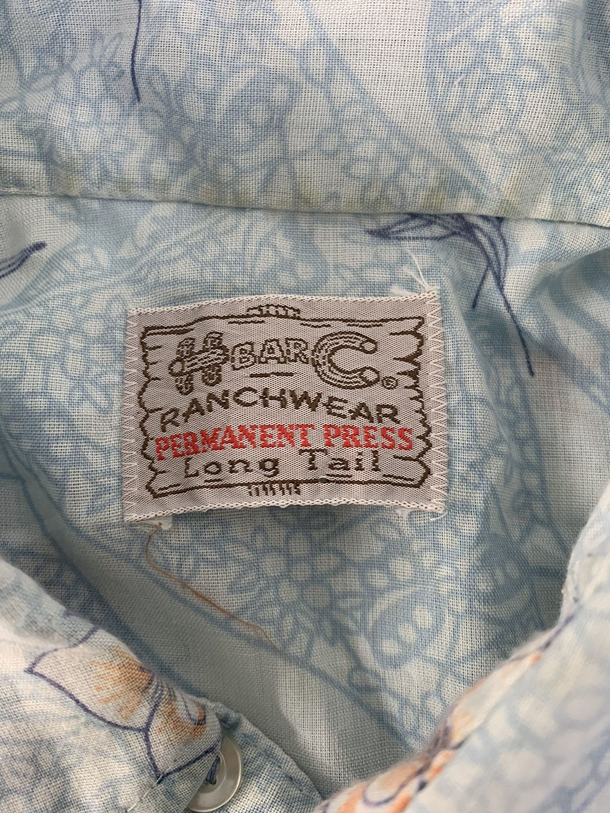 Vintage Rare H Bar C Ranchwear Long Tail Permanent Press Shirt Size US L / EU 52-54 / 3 - 5 Thumbnail