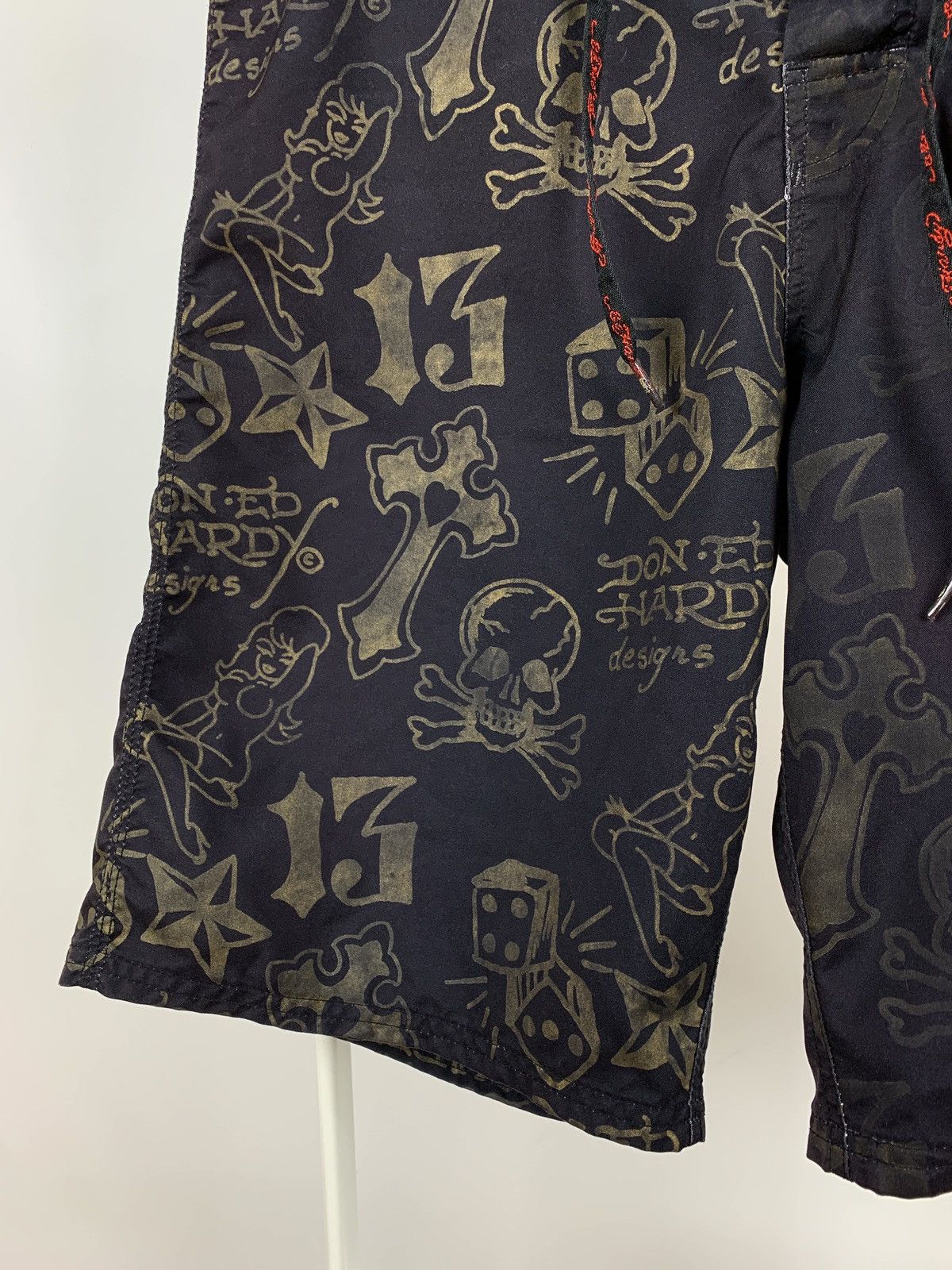 Christian Audigier Vintage Ed Hardy Faded Black Tiger Swimming Shorts Size US 32 / EU 48 - 6 Thumbnail