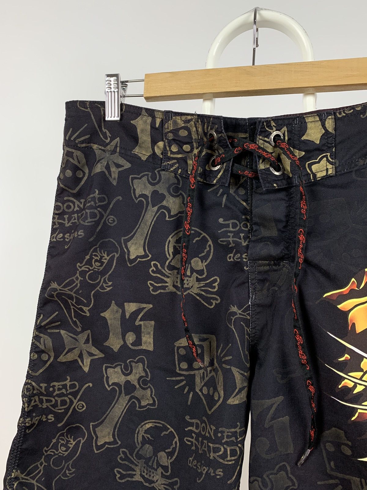 Christian Audigier Vintage Ed Hardy Faded Black Tiger Swimming Shorts Size US 32 / EU 48 - 5 Thumbnail