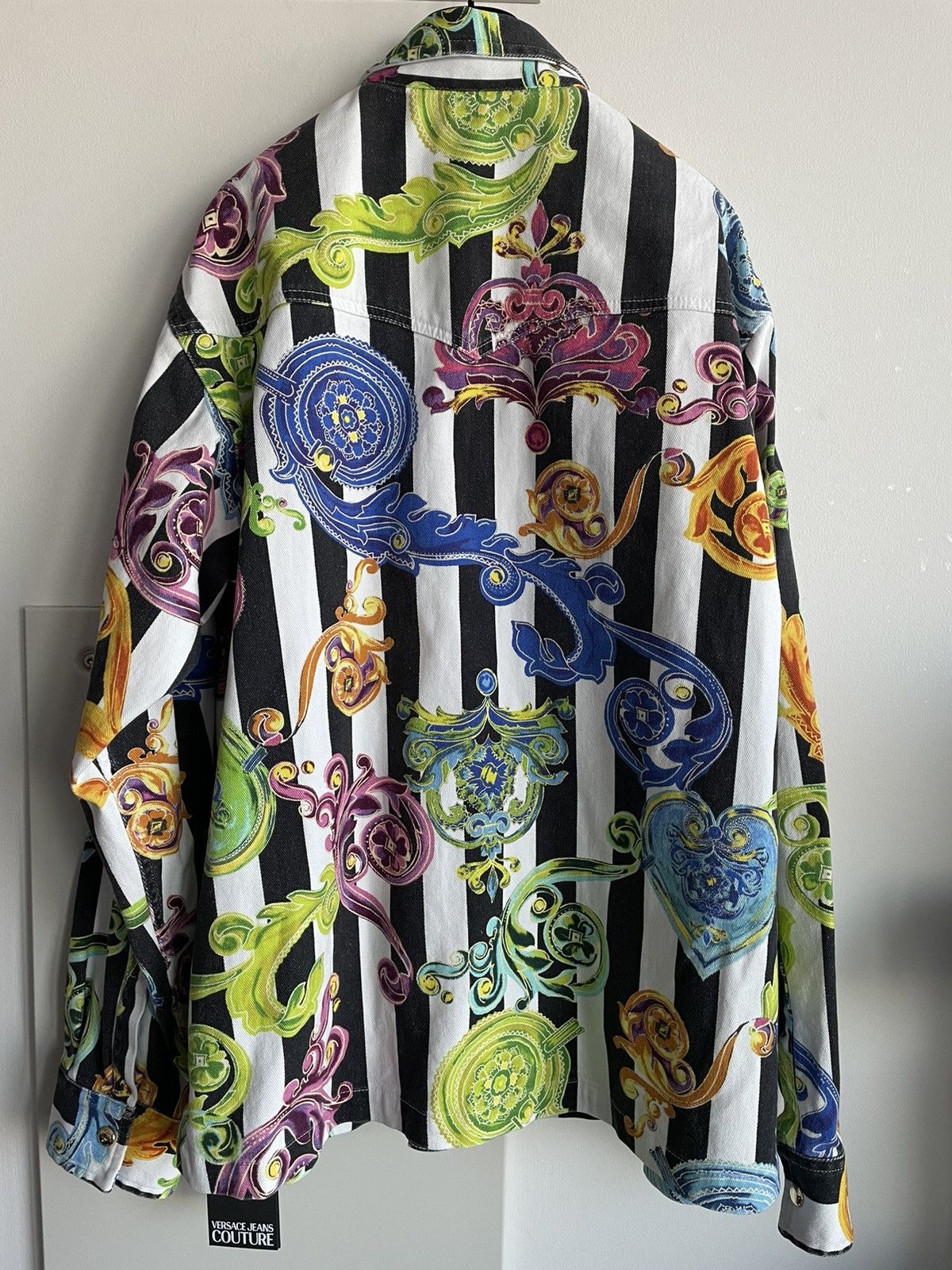 Versace × Versace Jeans Couture × Versus Versace Rare Brand NEW Runway Iconic Versace Print Denim Jacket Size US XL / EU 56 / 4 - 5 Thumbnail