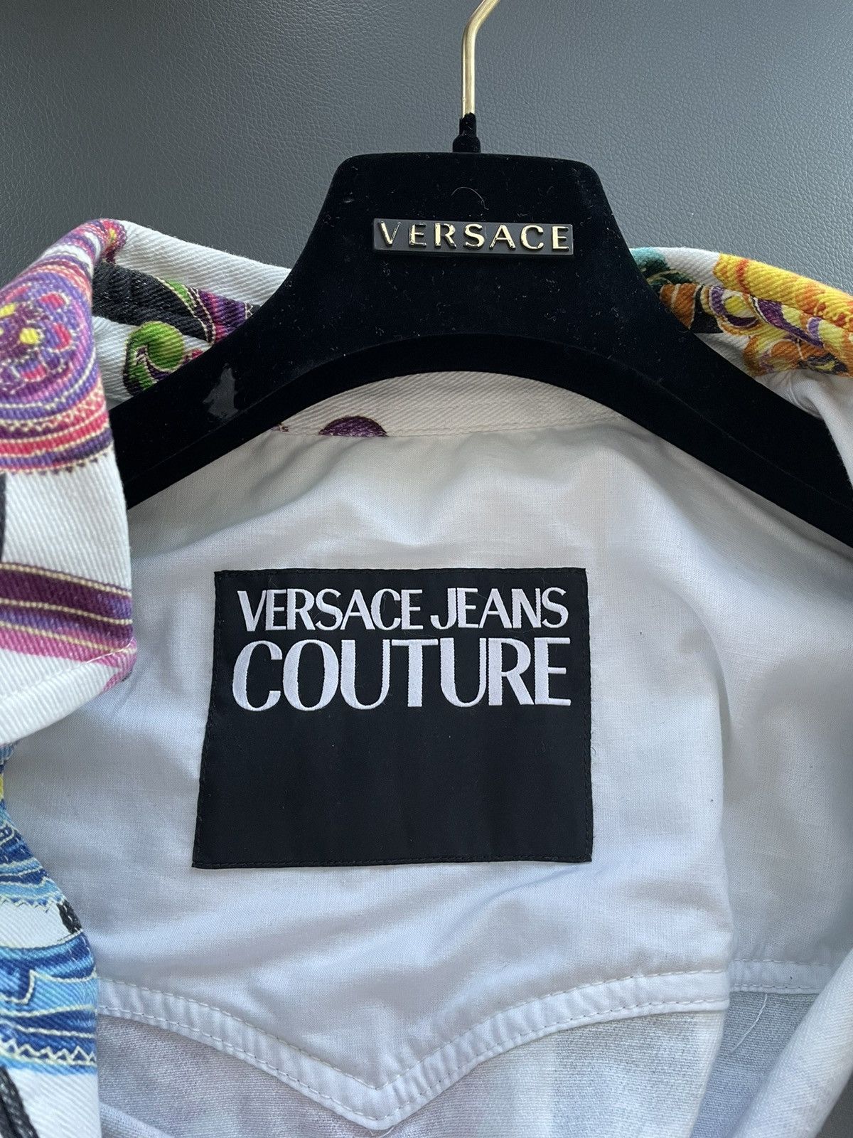 Versace × Versace Jeans Couture × Versus Versace Rare Brand NEW Runway Iconic Versace Print Denim Jacket Size US XL / EU 56 / 4 - 4 Thumbnail