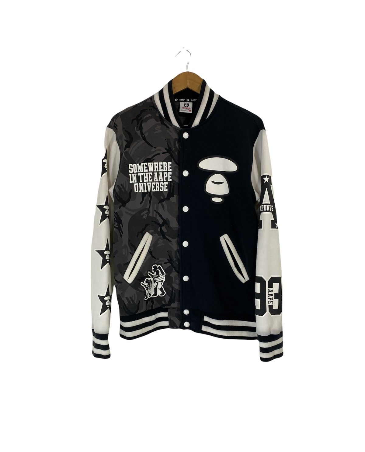 Aape By A Bathing Ape Varsity Jacket Camouflage Nice Design