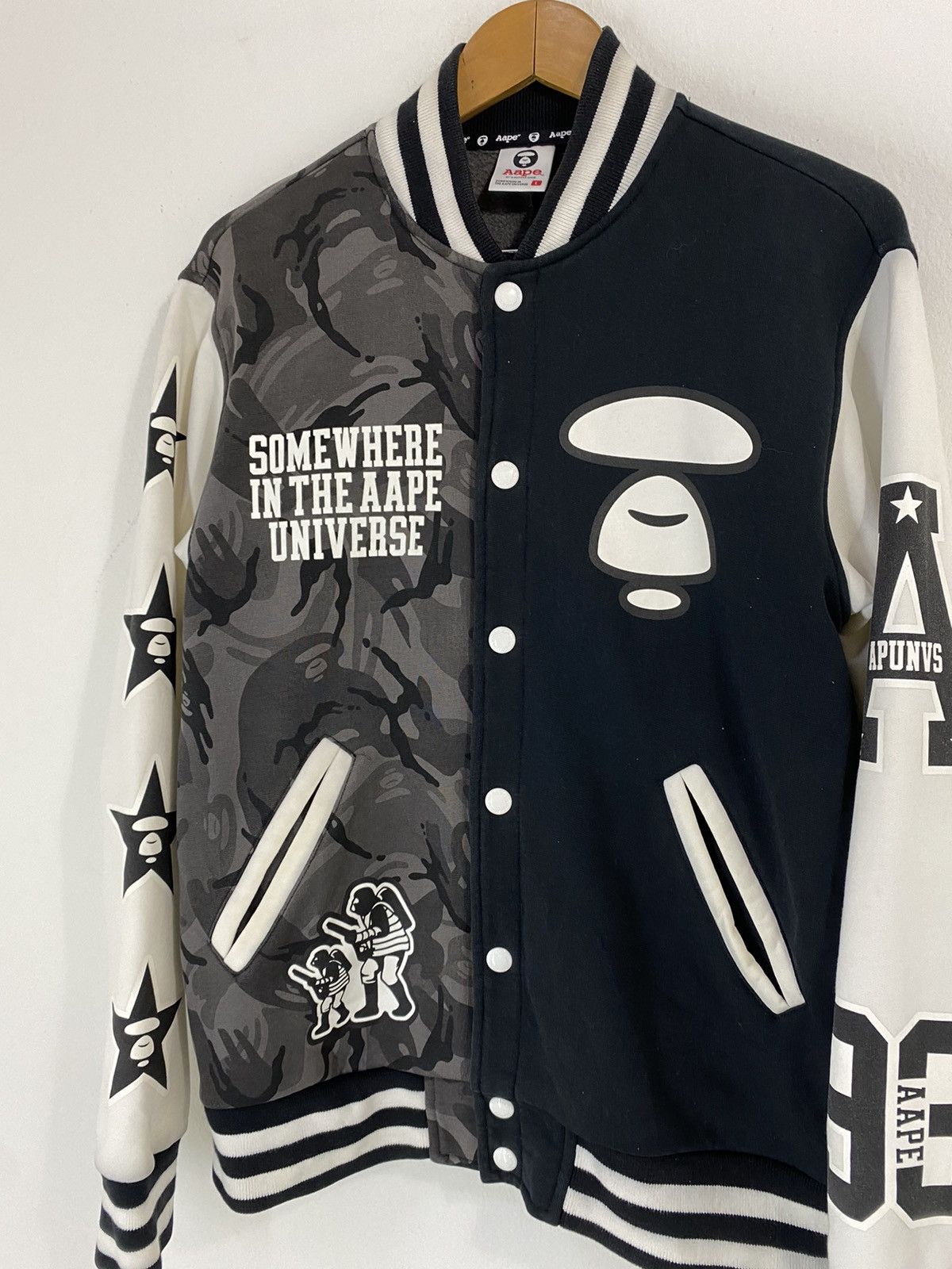 Aape Aape By A Bathing Ape Varsity Jacket Camouflage Nice Design Size US L / EU 52-54 / 3 - 3 Thumbnail