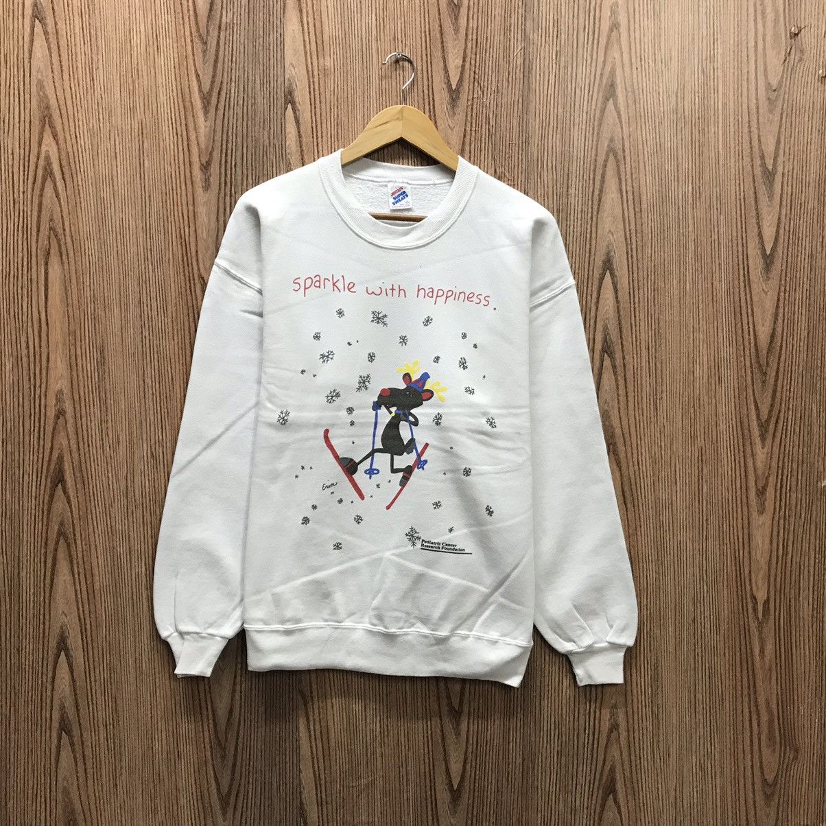 Jerzees × Vintage Vintage Sparkle With Happiness Sweatshirt Size US M / EU 48-50 / 2 - 1 Thumbnail