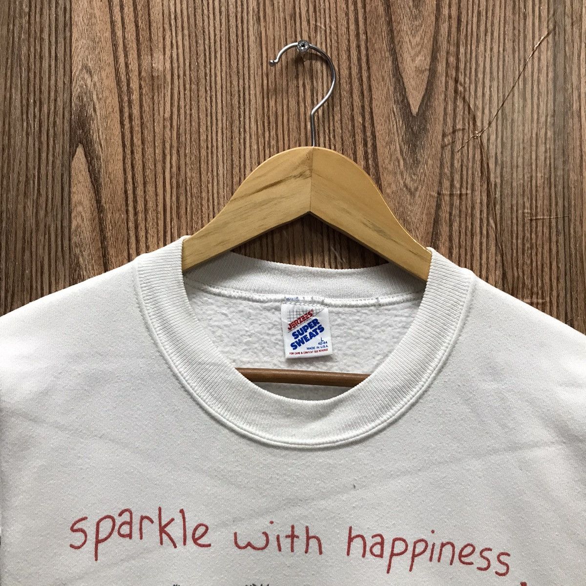 Jerzees × Vintage Vintage Sparkle With Happiness Sweatshirt Size US M / EU 48-50 / 2 - 4 Thumbnail