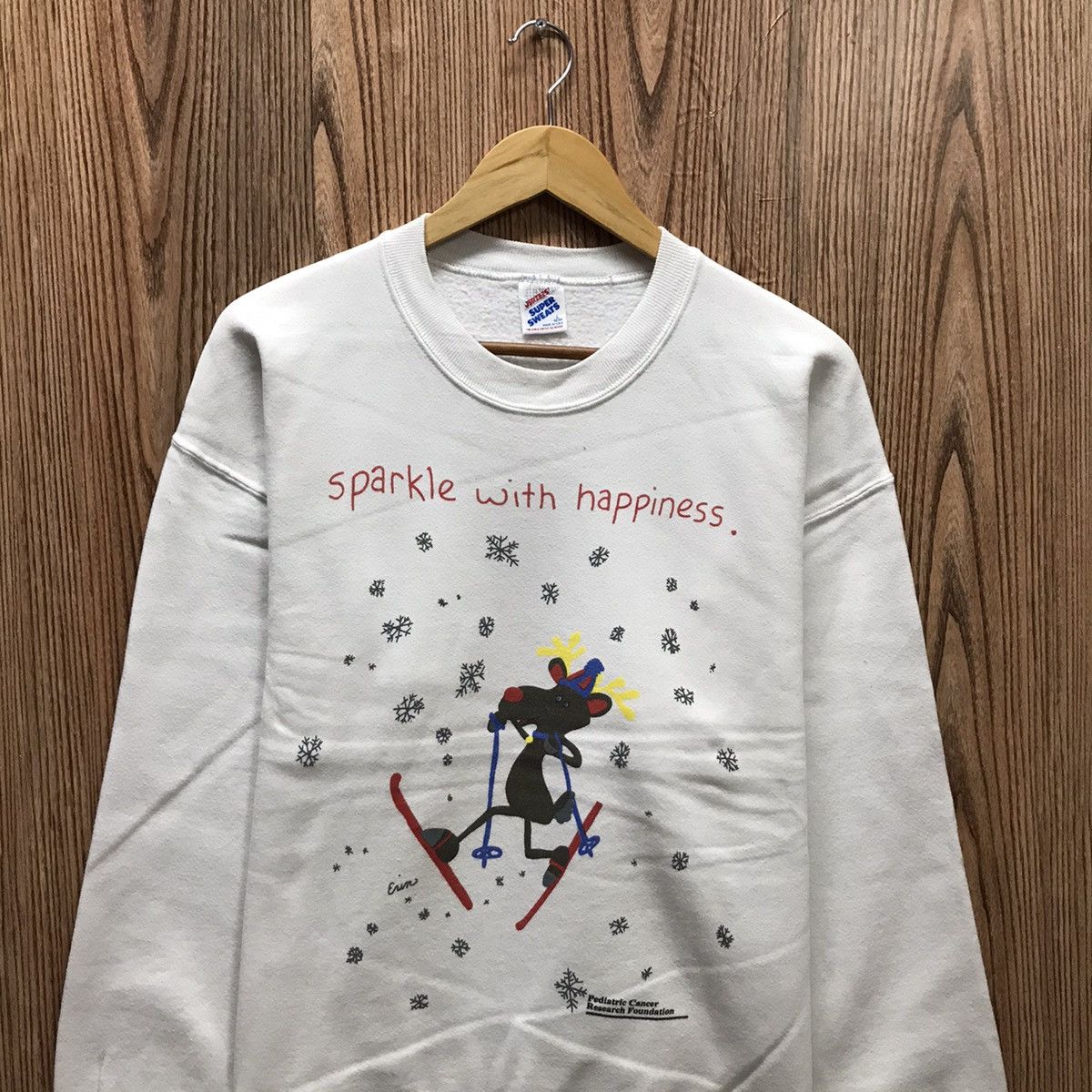 Jerzees × Vintage Vintage Sparkle With Happiness Sweatshirt Size US M / EU 48-50 / 2 - 2 Thumbnail