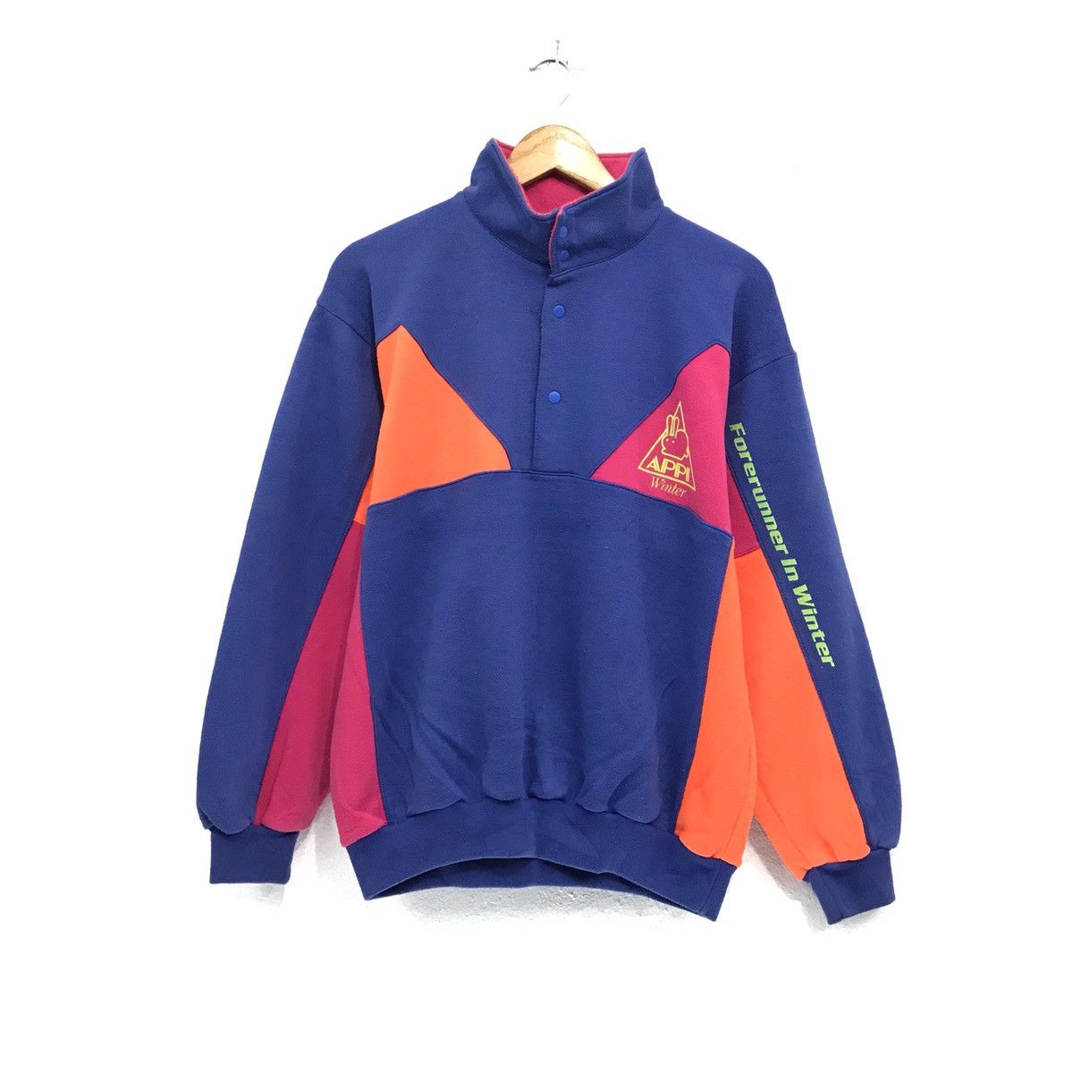 Japanese Brand × Vintage APPI Sweatshirt Half Button APPI Forerunner In Winter Size US M / EU 48-50 / 2 - 2 Thumbnail