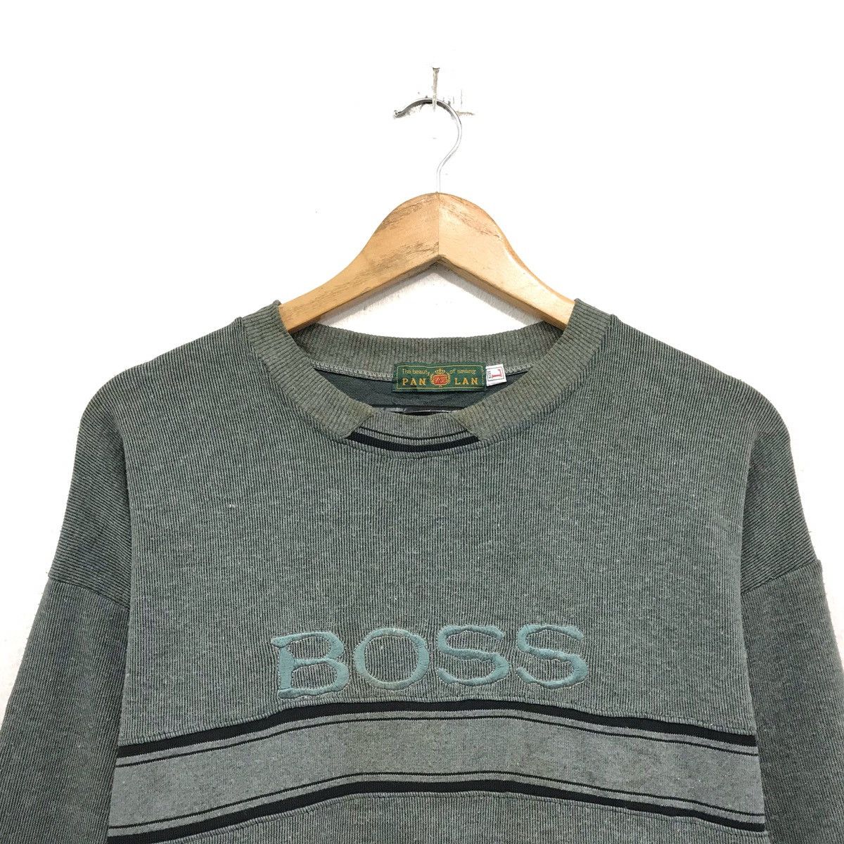 Japanese Brand × Vintage Vintage Boss Sweatshirt Crewneck Biglogo Spellout Boss Size US M / EU 48-50 / 2 - 2 Thumbnail