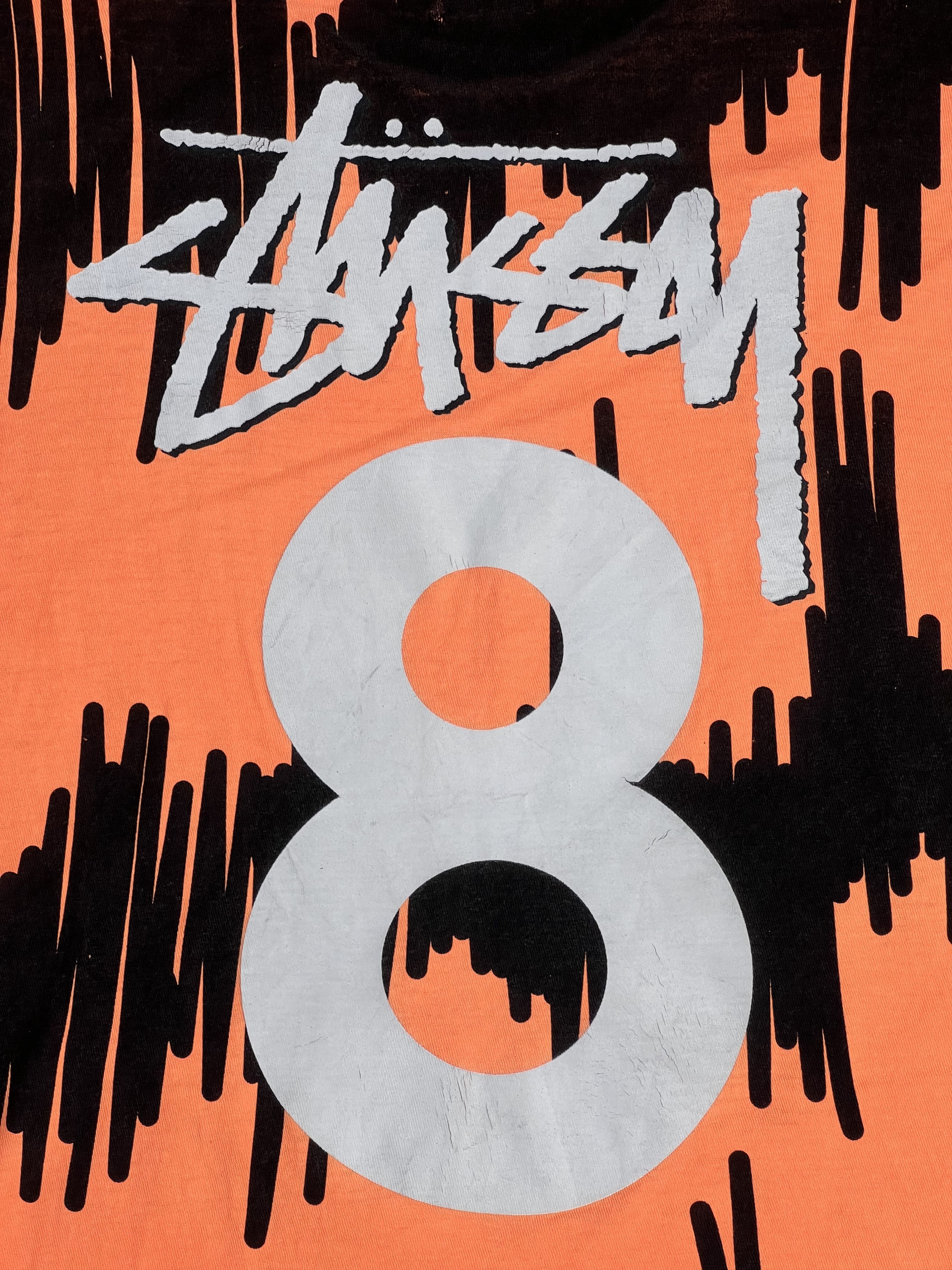 Stussy Stussy International No.8 Orange Neon tee (M) GTMD441 Size US M / EU 48-50 / 2 - 8 Thumbnail