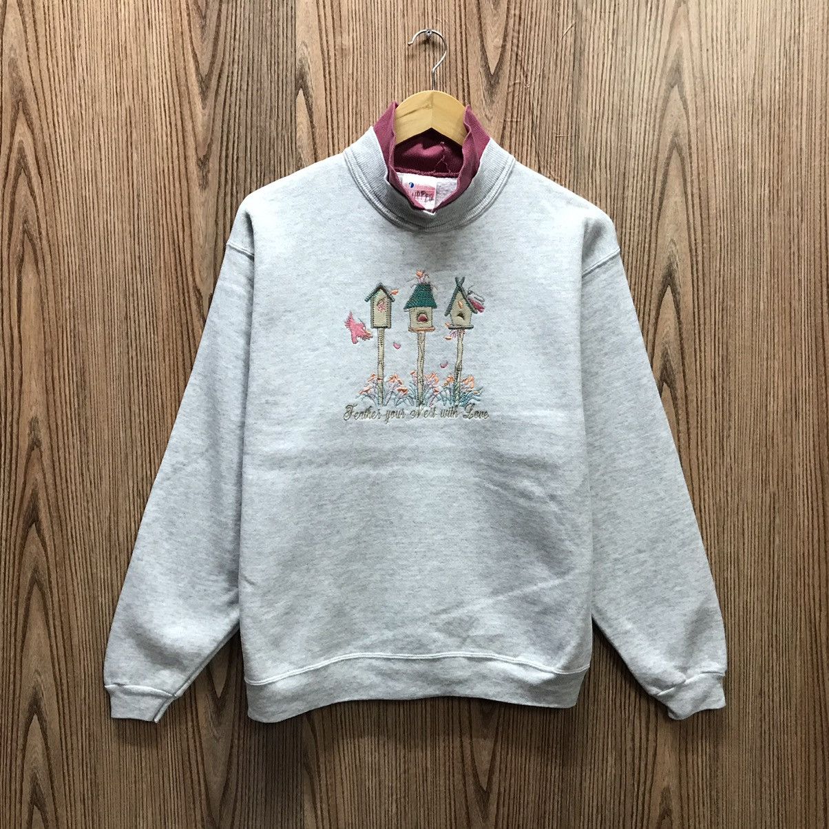 Hanes × Vintage Vintage Hanes Sweatshirt Embroidery Big Logo Nest Size US M / EU 48-50 / 2 - 1 Thumbnail