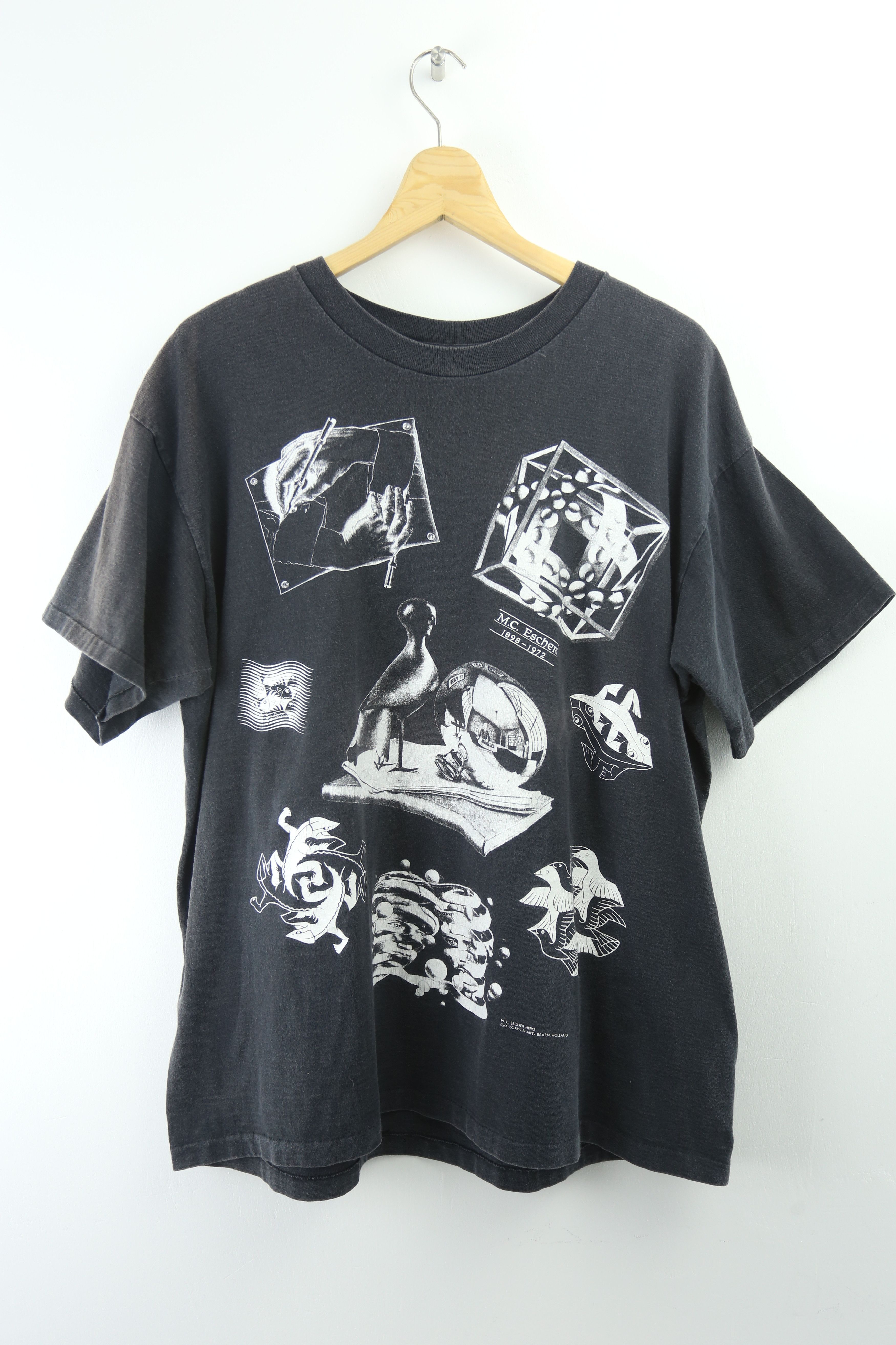 image of 90's Art Tees Mc Escher Full Print (Xl) Gtmc022 in Black, Men's