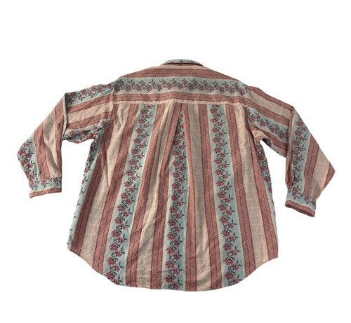 Vintage 90s Forset Bordeaux Gilbey Loudenne Striped Floral Shirt Size US XL / EU 56 / 4 - 2 Thumbnail
