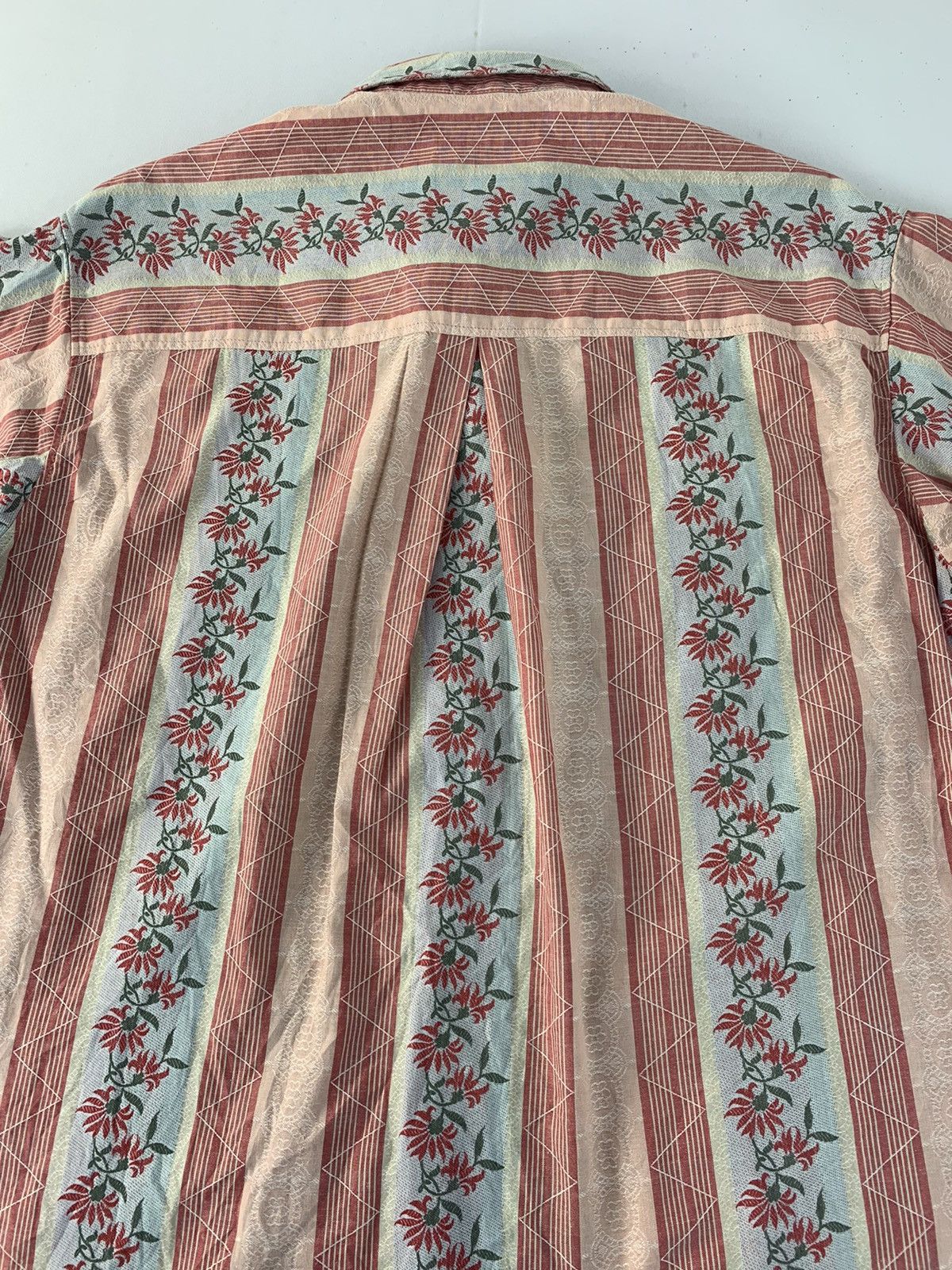 Vintage 90s Forset Bordeaux Gilbey Loudenne Striped Floral Shirt Size US XL / EU 56 / 4 - 4 Thumbnail