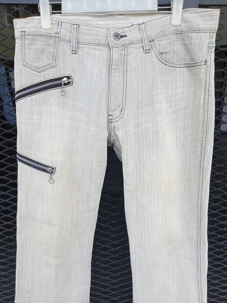 Japanese Brand × Seditionaries Flare Jeans Edge Rupert Herringbone Multipocket Denim Size US 33 - 2 Thumbnail