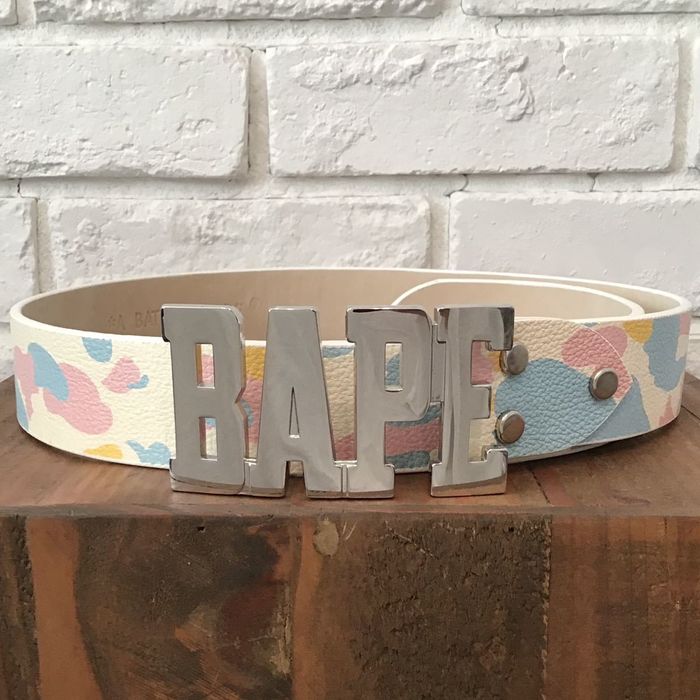 Bape BAPE New multi camo leather belt cotton candy camo ape NIGO | Grailed