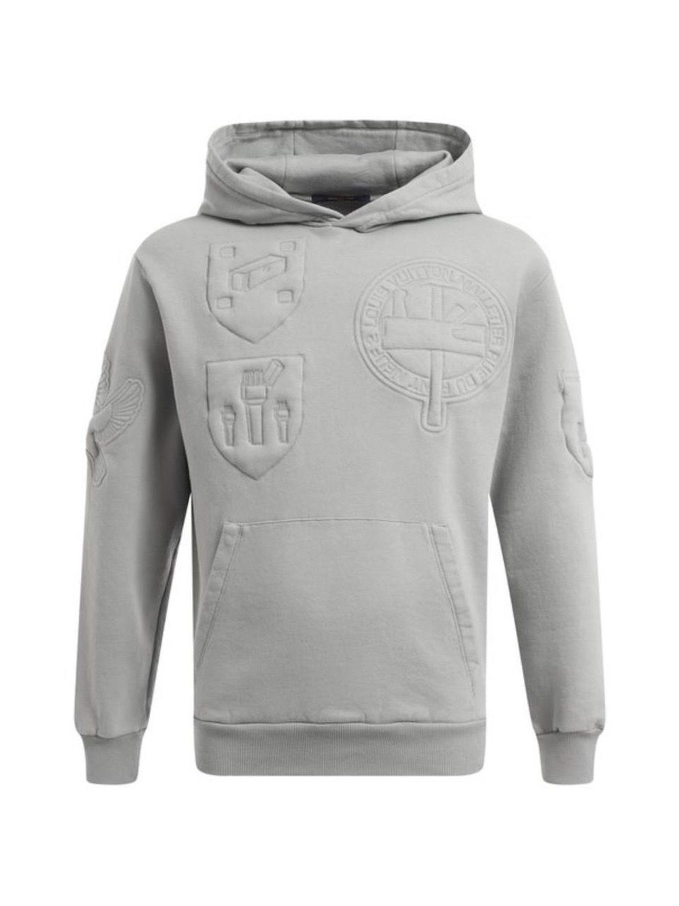 Louis Vuitton 3D LV Graffiti Embroidered Zipped Hoodie, Grey, L