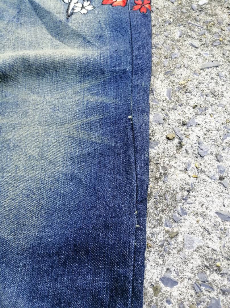 Japanese Brand Oniari Japan Nice Design Embroidered Denim Jeans Size US 33 - 4 Thumbnail