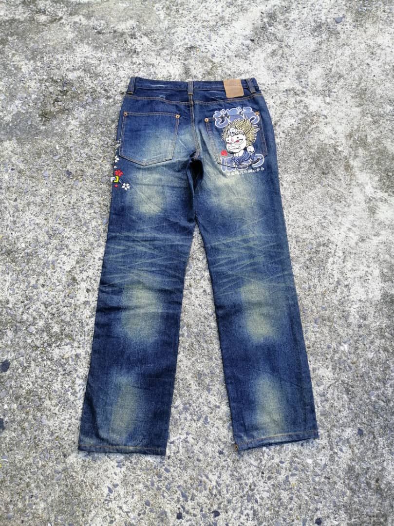 Japanese Brand Oniari Japan Nice Design Embroidered Denim Jeans Size US 33 - 3 Thumbnail