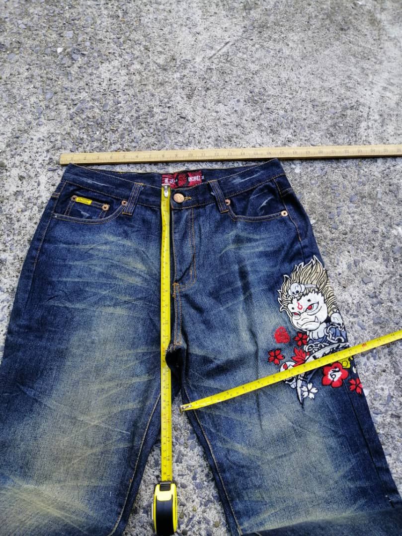 Japanese Brand Oniari Japan Nice Design Embroidered Denim Jeans Size US 33 - 6 Thumbnail