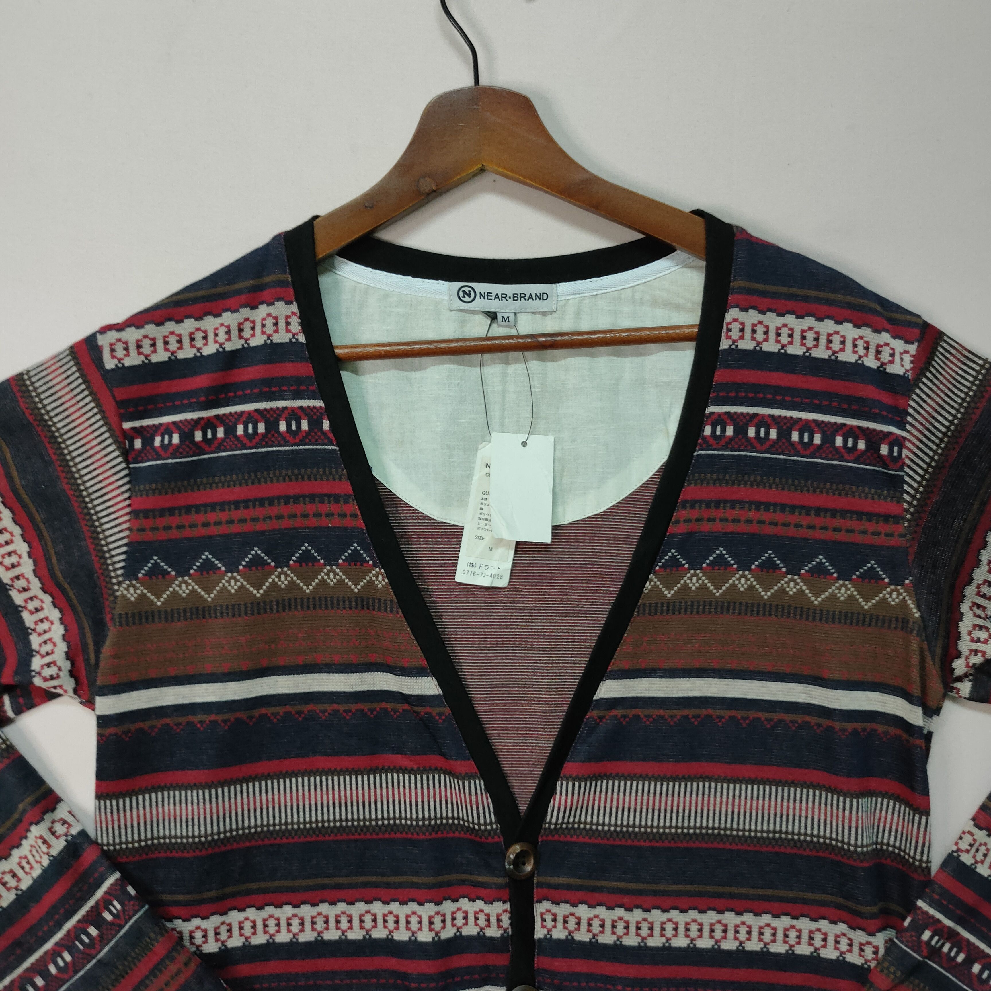 Aran Isles Knitwear Vintage‼️ NEAR.BRAND TRIBAL DESIGN CARDIGAN Japanese Brand Size US M / EU 48-50 / 2 - 9 Thumbnail