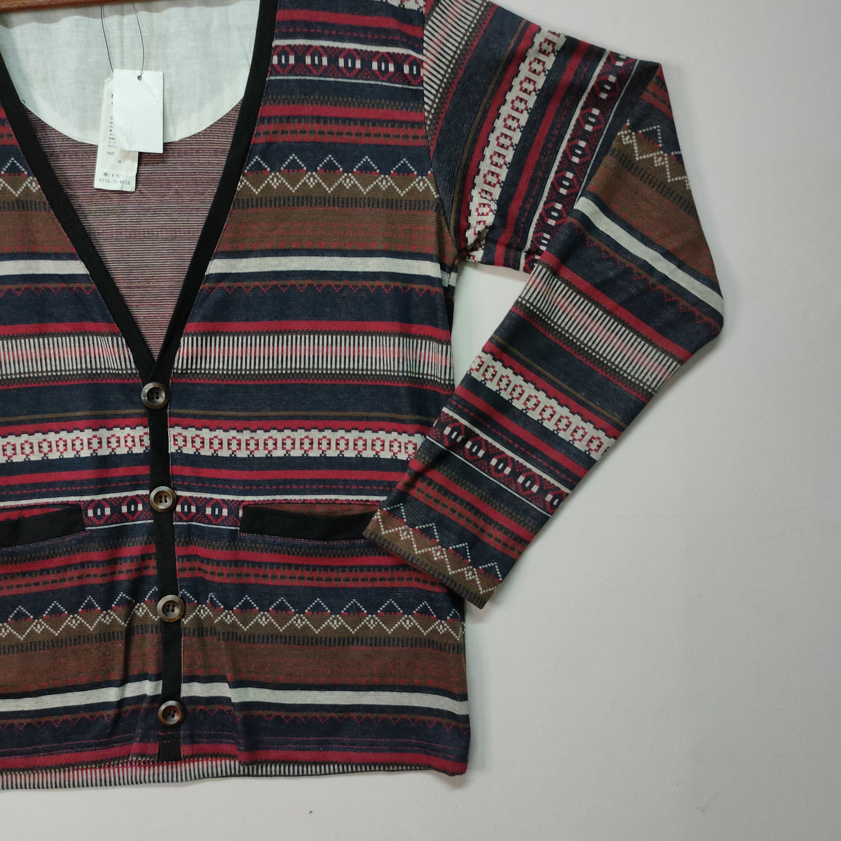Aran Isles Knitwear Vintage‼️ NEAR.BRAND TRIBAL DESIGN CARDIGAN Japanese Brand Size US M / EU 48-50 / 2 - 10 Thumbnail