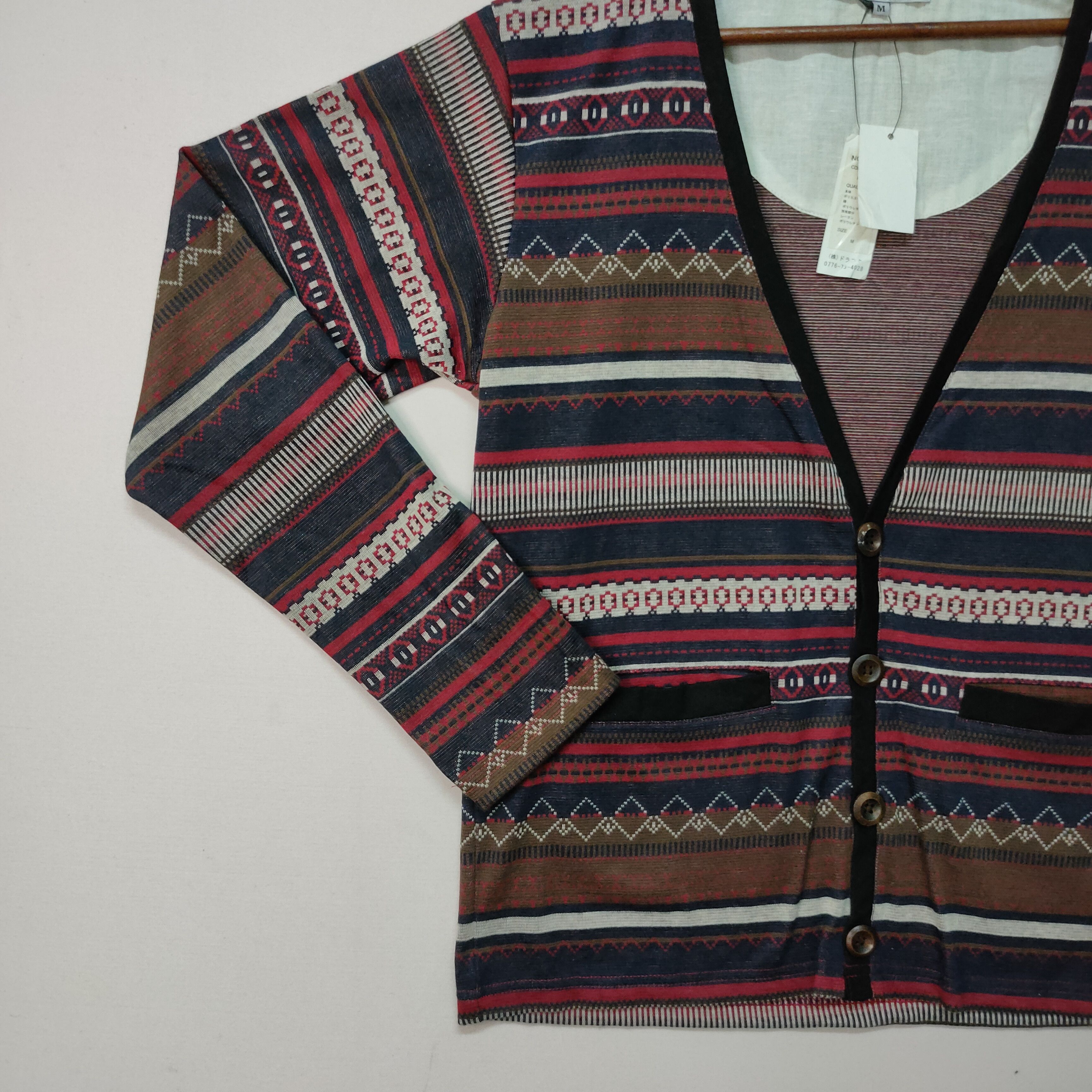 Aran Isles Knitwear Vintage‼️ NEAR.BRAND TRIBAL DESIGN CARDIGAN Japanese Brand Size US M / EU 48-50 / 2 - 11 Thumbnail
